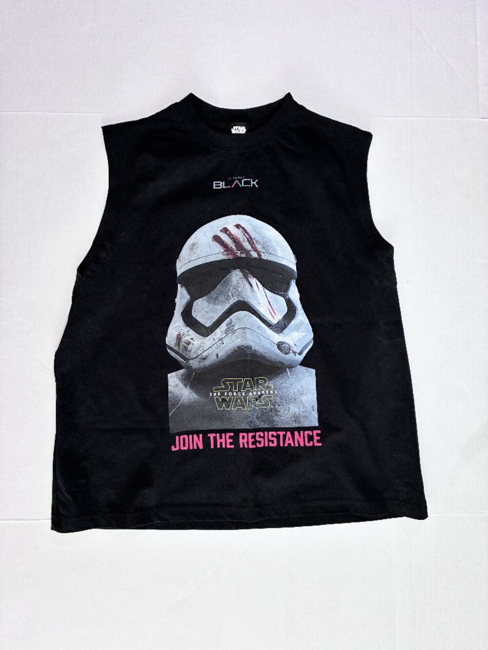 Star Wars FN-2187 Join The Resistance Stormtrooper Muscle Tank Black - Size S